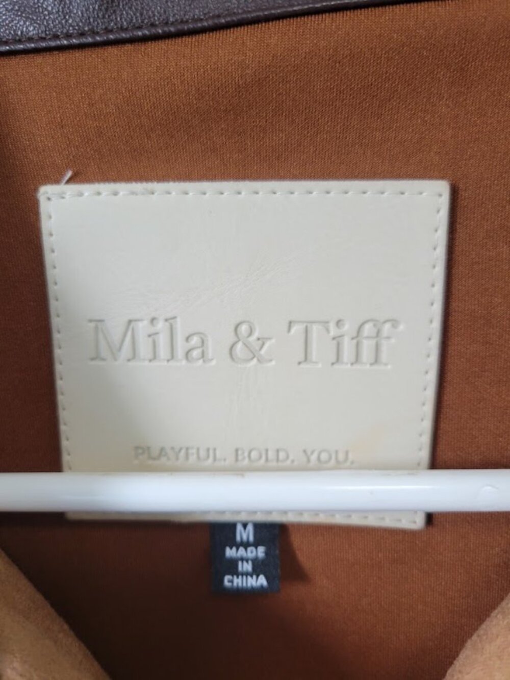Mila & Tiff Women's Faux Suede Zip Jacket Size Medium - Picture 2 of 4